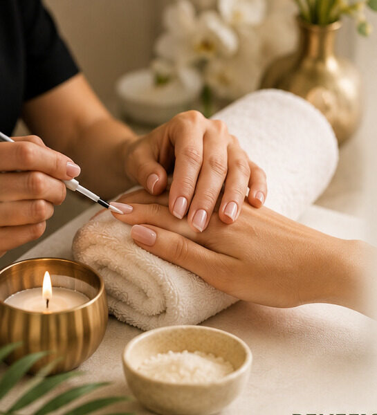 Manicure spa de lujo, detalle de manos
